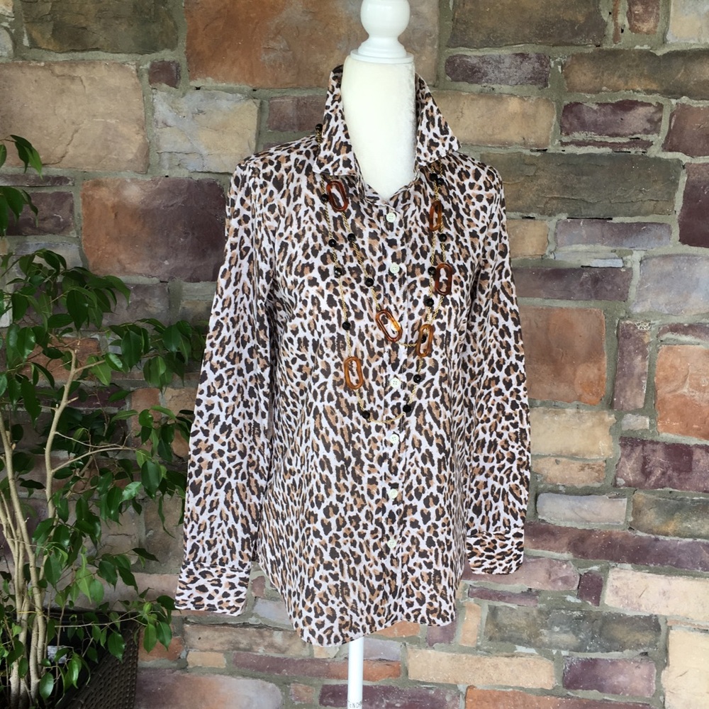J. Crew The Perfect Shirt Animal Print Size Xs